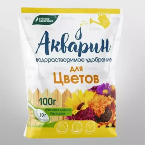 Фото товара Водорастворимое удобрение "АКВАРИН для ЦВЕТОВ" 100г  /4650100155917 — Krasavita.by