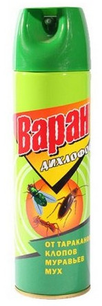 Фото товара Дихлофос Варан от всех насекомых 440 мл (зеленый дизайн) /4600171465798 (Страна пр-ва РФ, страна вво — Krasavita.by