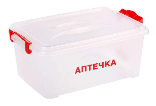 Фото товара Контейнер-аптечка прямоугольный с ручками 2,5л — Krasavita.by