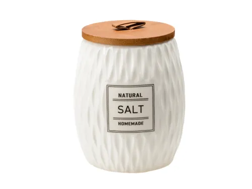 Фото товара БАНКА ДЛЯ СЫПУЧИХ ПРОДУКТОВ керамическая "Salt" 700 мл/11*11*13 см (арт. QC25A144SA, код 293025) — Krasavita.by