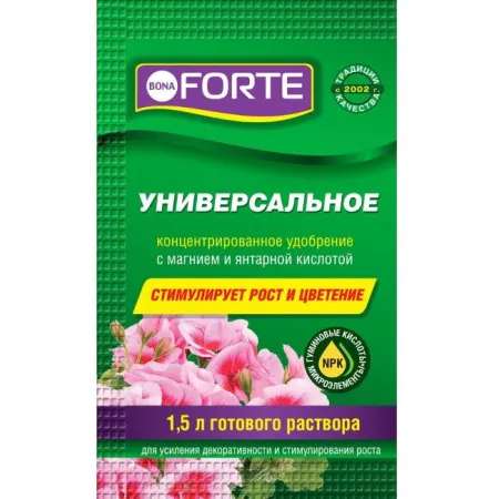 Фото товара Bona Forte Здоровье Жидкое органо-минеральное удобрение универсальное, пакет 10 мл (25 штук в шоубок — Krasavita.by
