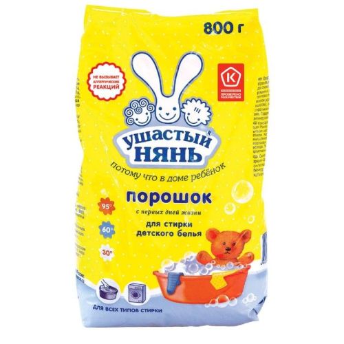 Фото товара Ушастый НЯНЬ 800гр порошок детский для стирки (01012)*2/16 — Krasavita.by