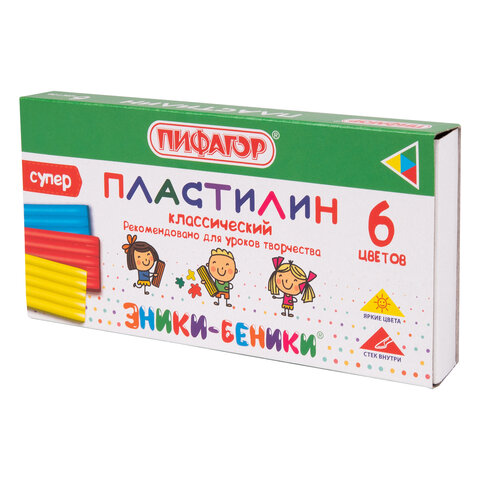 Фото товара Пластилин 6 цветов классический 120г — Krasavita.by