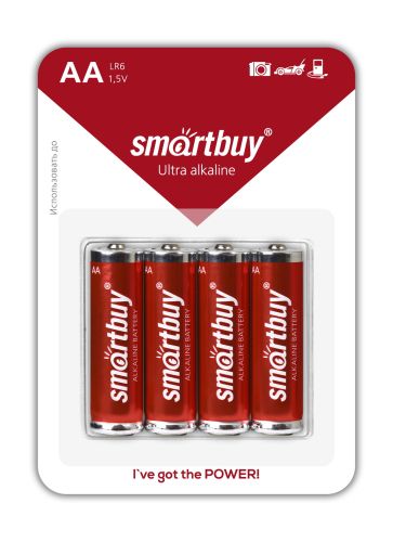 Фото товара Батарейка алкалиновая Smartbuy LR6/4B (48/480)  (SBBA-2A04B) — Krasavita.by