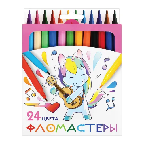 Фото товара Фломастеры ПИФАГОР, 24 цвета, вентилируемый колпачок, 152450 — Krasavita.by