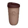 СТАКАН ДЛЯ НАПИТКОВ С РЕЛЬЕФОМ, КРЫШКОЙ  550МЛ (Коричневый)