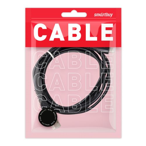 Фото товара Дата-кабель Smartbuy USB - 8-pin для Apple, "карбон", экстрапрочн., 2.0 м, до 2А, черный (iK-520n-2) — Krasavita.by