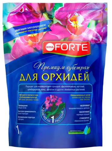 Фото товара Bona Forte Субстракт для орхидей, пакет 1 л/10 4630035960503 — Krasavita.by