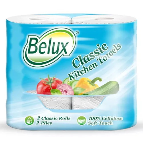 Полотенца бум. BELUX 2-х сл. 2шт. (9,5м) Классик белые*12
