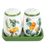 Фото товара Набор для специй солонка/ перечница "Fruit Garden" 11х6х8,5см (керамика) (подарочная упаковка) — Krasavita.by