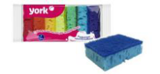 Губки для посуды Колор Люкс YORK 6+1шт.
