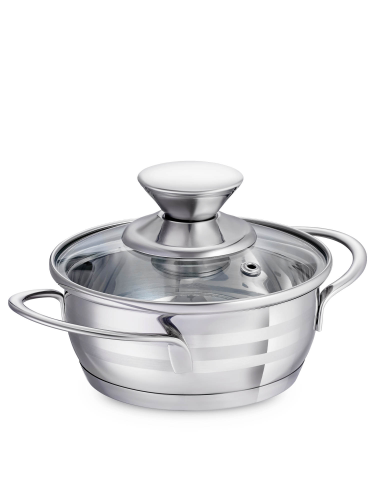 Фото товара Кастрюля со стек. кр. 0,6л; 12х5 см Linea BIMBO vitro 93-BIMv-01 — Krasavita.by