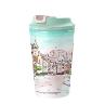 ТЕРМОСТАКАН С КЛАПАНОМ И ДЕКОРОМ "СТАРАЯ УЛИЦА" 350МЛ (Зеленый)