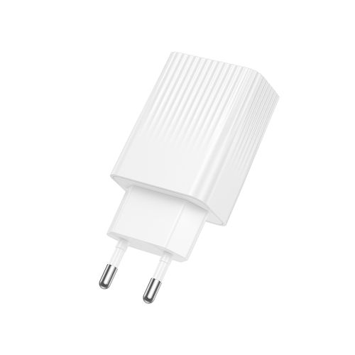 Фото товара BOROFONE BAS74A/ Сетевое ЗУ/PD + QC 3.0/ 2 USB: Type-C + Type-A/ Выход: 20W + 18W/ White — Krasavita.by