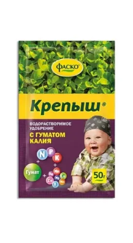 Фото товара Удобрения водорастворимое Фаско Крепыш с гуматом калия, 50г (Страна пр-ва РФ, страна ввоза РФ) /4610 — Krasavita.by