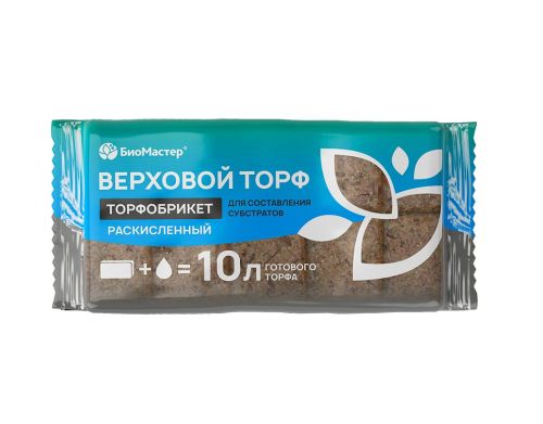 Фото товара Почвобрикет Верховой торф раскисленный, 10 л Биомастер 4660019775885 — Krasavita.by