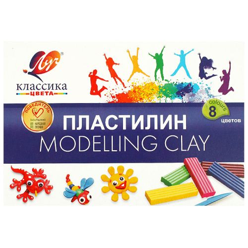 Фото товара Пластилин 8 цветов Классика 160г со стеком — Krasavita.by