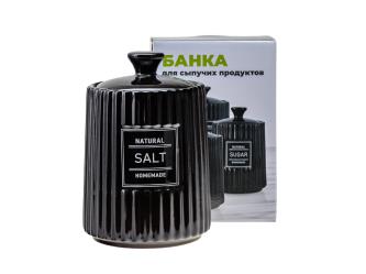 Фото товара БАНКА ДЛЯ СЫПУЧИХ ПРОДУКТОВ керамическая "Salt" 650 мл/10,6*10,6*15,5 см (арт. QC23A617SA, код 29295 — Krasavita.by
