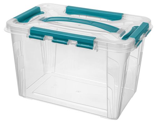 Фото товара Ящик для хранения с замками и ручкой Grand Box 29х19х18 см 6,65л голубой — Krasavita.by