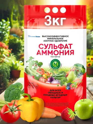 Фото товара Сульфат аммония, 3кг/4814285000350/ () — Krasavita.by