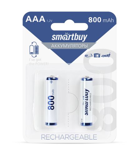 Фото товара Аккумулятор NiMh Smartbuy AAA/2BL 800 mAh (24/240) (SBBR-3A02BL800) — Krasavita.by
