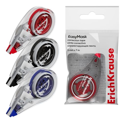Фото товара Корректирующая лента ErichKrause EasyMask, 5мм х 7м, ассорти (в пакете по 1 шт.) — Krasavita.by