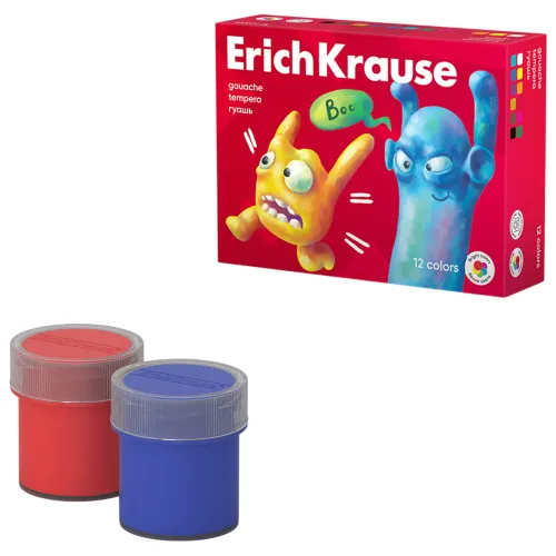 Фото товара Гуашь ErichKrause Jolly Friends 12 цветов по 20 мл (в коробке 12 шт) — Krasavita.by