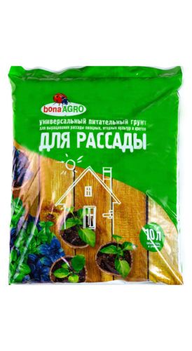 Фото товара Грунт питательный bonaAGRO ДЛЯ РАССАДЫ 10 л 4813617000297, РБ, пр-во ООО "ГРУНТ-АГРО" — Krasavita.by