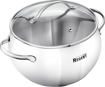 Фото товара Кастрюля 5,5л зерк.полир. со стек. кр. 22х13 см Linea APPLE B 4650229058724 — Krasavita.by