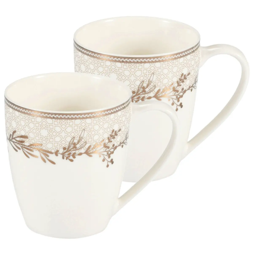 Набор кружек CHARLOTTE 350 мл, 2 шт. Материал: фарфор. Цвет: белый с красным. (Исправен