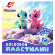 Фото товара Пластилин 12цв. восковой "Фантазия" 180г со стеком пастельные цвета Луч 4601185020690 — Krasavita.by