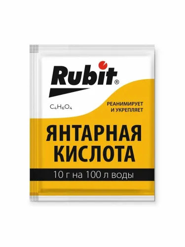Фото товара ЯНТАРНАЯ КИСЛОТА пакет 10г (300) Рубит/4670098203629 — Krasavita.by