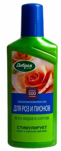 Фото товара Добрая Сила удобрение для роз и пионов, фл. 250 мл /24 4607036356895 — Krasavita.by