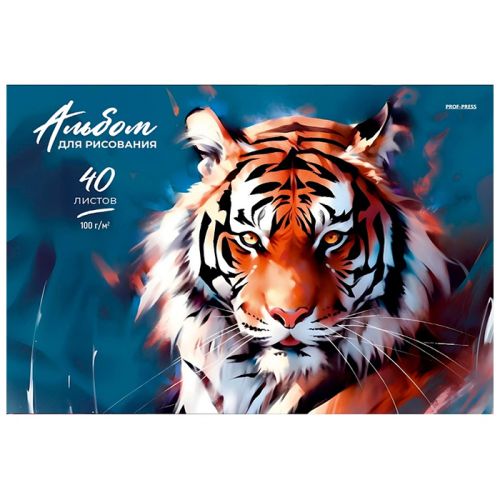 Фото товара Альбом для рисования 40л. склейка "Тигр-1" 4670159277279 — Krasavita.by