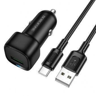 Фото товара BOROFONE BZ34/ Авто ЗУ/ QC 3.0/ 1 USB/ Выход: 18W/ черный — Krasavita.by