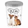 Фото товара КОНТЕЙНЕР ДЛЯ КОРМА И ЛАКОМСТВ С ДЕКОРОМ LUCKY PET 1.6Л (Серый), — Krasavita.by