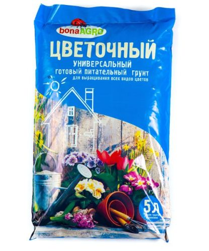 Фото товара Грунт питательный bonaAGRO ЦВЕТОЧНЫЙ 5 л — Krasavita.by