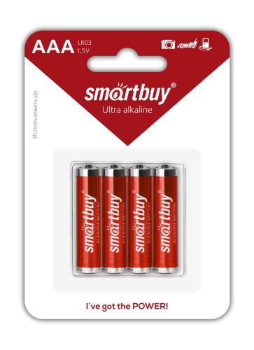 Фото товара Батарейка алкалиновая Smartbuy LR03/4B (48/480)  (SBBA-3A04B) — Krasavita.by