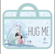 Фото товара Папка детская с ручками А4 пласт. с рисунком на молнии  Девочка и мишка — Krasavita.by