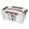 Фото товара ЯЩИК ДЛЯ ХРАНЕНИЯ УНИВЕРСАЛЬНЫЙ С ЗАМКАМИ И РУЧКОЙ "GRAND BOX", 290х190х124ММ, 4,2Л (Коричневый) 433 — Krasavita.by