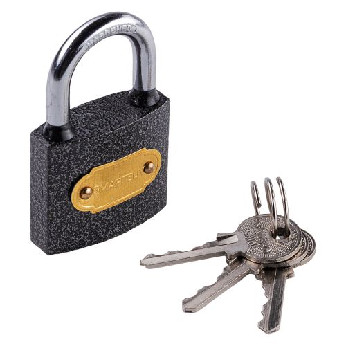 Фото товара Замок 38 мм х 33 мм, диаметр дужки 5.5 мм, 3 ключа, Smartbuy PRO TOOLS (SBT-PRO-LK-3833) — Krasavita.by