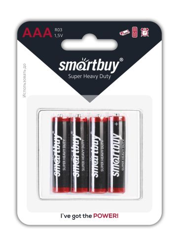 Фото товара Батарейка солевая Smartbuy R03/4B (48/960)  (SBBZ-3A04B) — Krasavita.by
