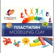 Фото товара Пластилин 16цв. "Классика" 320г со стеком Луч — Krasavita.by