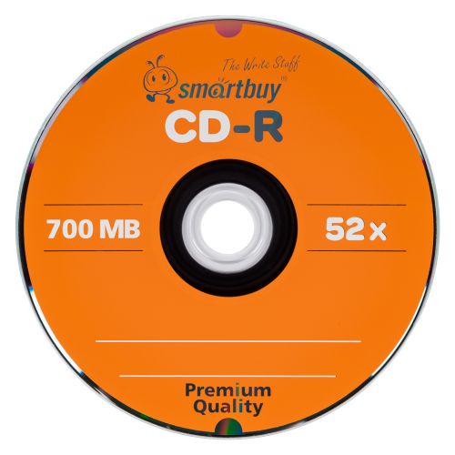 Фото товара Диски для записи SMARTBUY CD-R, 700Мб, 52х, в шпиле, 100шт (SBCD-R100S)/600 — Krasavita.by