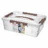 Фото товара ЯЩИК ДЛЯ ХРАНЕНИЯ УНИВЕРСАЛЬНЫЙ С ЗАМКАМИ И РУЧКОЙ "GRAND BOX", 390х290х124ММ, 10Л (Коричневый) — Krasavita.by