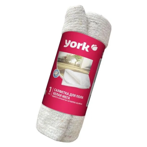 Фото товара Салфетка для пола хлопковая белая в рулоне МЕГА YORK 260г/м2 (80х100 см) — Krasavita.by