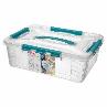 Фото товара ЯЩИК ДЛЯ ХРАНЕНИЯ УНИВЕРСАЛЬНЫЙ С ЗАМКАМИ И РУЧКОЙ "GRAND BOX", 390х290х124ММ, 10Л (Голубой) 4332003 — Krasavita.by