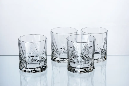 Фото товара НАБОР СТАКАНОВ ДЛЯ ВИСКИ стеклянных "Tasting Time. Whiskey" 4 шт. 340 мл/9 см (арт. Q4022, код 04308 — Krasavita.by