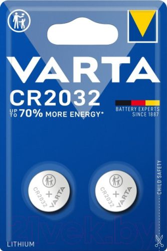 Фото товара Батарейка VARTA LITHIUM CR2032 3V 2BP — Krasavita.by