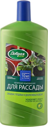 Фото товара Добрая Сила Удобрение открытого грунта для рассады, канистра 1 л/9 4607036356147 — Krasavita.by